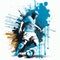 Argentina national football player. Argentinian soccer team. Argentina soccer poster. Abstract Argentinian football background