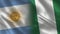 Argentina and North Cyprus Realistic Half Flags Together