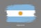 Argentina official flag in shape of brush stroke