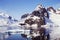 Argentina panoramic view of Antarctica with ocean with ice and snow reflection