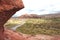 Argentina, province of Salta, Cafayate region. Desert with vegetation in the valley