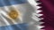 Argentina and Qatar Realistic Half Flags Together