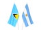 Argentina and Saint Lucia flags