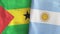 Argentina and Sao Tome and Principe two flags textile cloth 3D rendering