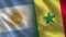 Argentina and Senegal Realistic Half Flags Together