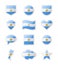 Argentina - set of country flags in the form of stickers of various shapes.