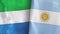 Argentina and Sierra Leone two flags textile cloth 3D rendering