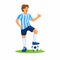Argentina soccer man national uniform figure cartoon character illustration vector