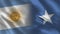 Argentina and Somalia Realistic Half Flags Together