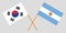 Argentina and South Korea. The Argentinean and Korean flags. Official colors. Correct proportion. Vector
