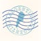 Argentina Stamp Postal. Map Silhouette Seal. Passport Round Design. Vector Icon. Design Retro Travel.