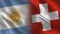 Argentina and Switzerland Realistic Half Flags Together
