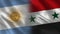 Argentina and Syria Realistic Half Flags Together