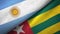 Argentina and Togo two flags textile cloth, fabric texture