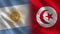 Argentina and Tunisia Realistic Half Flags Together