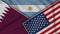 Argentina United States of America Qatar Flags Together Fabric Texture Illustration