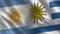 Argentina and Uruguay Realistic Half Flags Together
