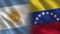 Argentina and Venezuela Realistic Half Flags Together