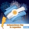 Argentina vintage card - poster vector illustration, argentina flag colors