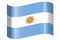 Argentina - waving country flag, shadow