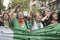 Argentina. Women shouting slogans in favor of the law of legal abortion