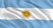 Argentine flag Smooth wavy animation. The official ceremonial flag of the Argentine Republic flutters in the wind. Realistic 3D re
