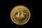 Argentine Gold Fifty Centavo Coin Isolated On Black