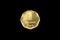 Argentine Gold One Centavo Coin Isolated On Black