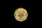 Argentine Gold One Centavo Coin Isolated On Black