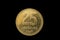 Argentine Gold Twenty Five Centavo Coin Isolated On Black