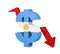 Argentine Peso Symbol and Arrow Isolated