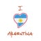 Argentinean flag patriotic t-shirt design.