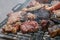 Argentinian grilled meat cooking - asado argentino