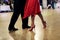 Argentinian tango dancers in red dress