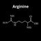 Arginine amino acid. Chemical molecular formula Arginine amino acid. Vector illustration on isolated background