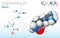 Arginine (Arg, R) amino acid molecule. (Chemical formula C6H14N4O2)