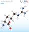 Arginine (Arg, R) amino acid molecule. (Chemical formula C6H14N4O2)