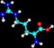Arginine molecular structure on black background