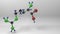 Arginine molecule 3D illustration.