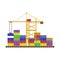 Argo port container crane and colorful containers
