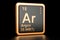 Argon Ar chemical element. 3D rendering