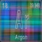Argon chemical element, Sign with atomic number and atomic weight
