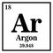 Argon Periodic Table of the Elements Vector