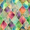 Argyle geometric watercolor seamless pattern