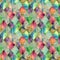 Argyle geometric watercolor seamless pattern