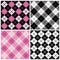 Argyle-Plaid Patterns in Black and Pink