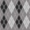 Argyle print in gray, black and white colors