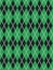 Argyle print in green, black and white colors