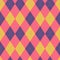 Argyle retro colorful abstract seamless pattern. Vector texture with colorful rhombuses