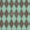 Argyle seamless aged pattern. Blue and brown rhombus, grungy texture. Grunge vintage seamless background